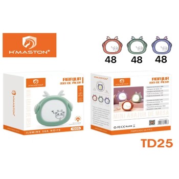 TD25 Luminária Infantil Led Luz Noturna Sem Fio 
