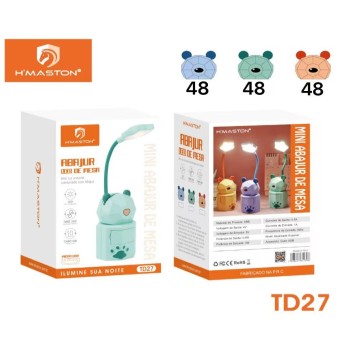TD27 Abajur luminaria Luz De Led Recarregavel Ubs De Mesa