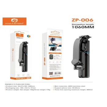 ZP006 Pau De Selfie Tripé Retrátil Com Botão Bluetooth Suporte De Selfie Portatil Batão 106CM