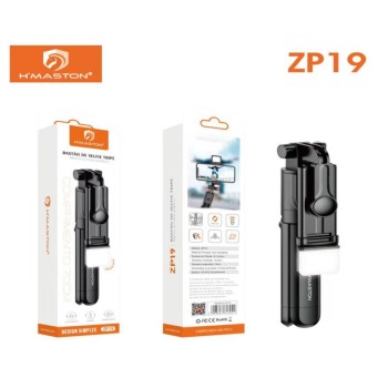 ZP19 Bastão Tripé Pau De Selfie Suporte Celular Com Controle 70cm com led luz