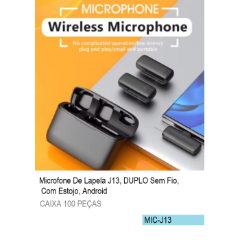 MIC-J13 MICROFONE DUPLO DE LAPELA SEM FIO PARA ANDROID