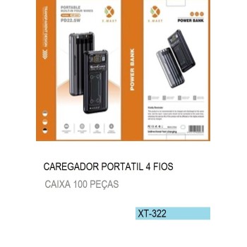XT-322 CARREGADOR CELULAR PORTÁTIL 4 FIOS