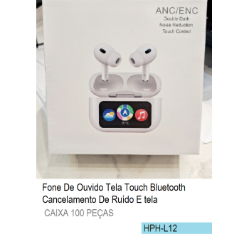 HPH-L12 FONE DE OUVIDO TELA TOUCH BLUETOOTH CANCELAMENTO  DE RUIDO E TELA