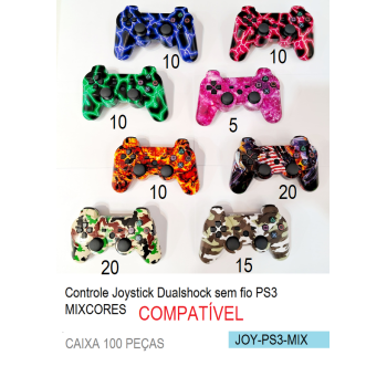 JOY-PS3-MIX CONTROLE COMPATIVEL PARA PS3 CAMUFLADO, RAIO VARIAS CORES
