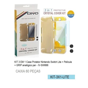 KIT-3X1-LITE CASE CRISTAL SWITCH LITE + PELÍCULA + GRIP