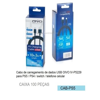 CAB-PS5 CABO USB CARREGAR CONTROLE PS5 IV-P5229