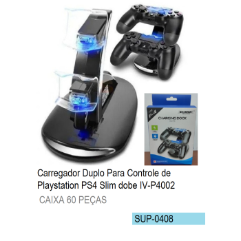 SUP-0408 CARREGADOR DUPLO PARA CONTROLE PS4