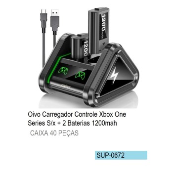 SUP-0672 CARREGADOR CONTROLE XBOX ONE + 2 BATERIAS