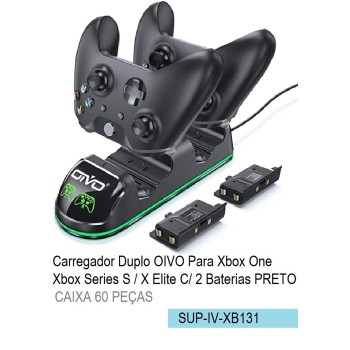 SUP-131 CARREGADOR DUPLO PARA XBOX ONE SERIES COM 2 BATERIAS COR PRETA