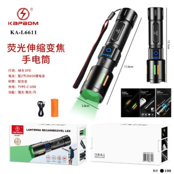 Lanterna de Luz Fluorescente Verde TYPE-C/USB