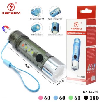 Lanterna de Led Recarregavel USB Com Imã