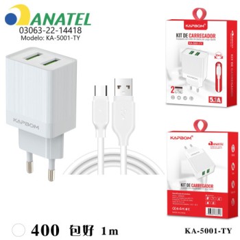 Carregador 2USB Type-C 5.1A Original 