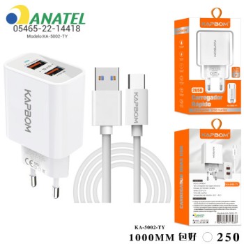 Carregador TIPO-C B 2USB 5.1A 