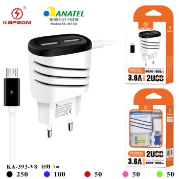 Carregador 2USB 3.6A turbo 