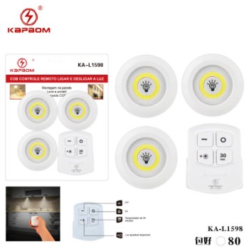KIT 3 LAMPADAS LED C/CONTROLE 