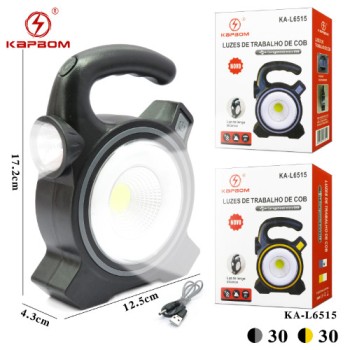 Luz De Trabalho COB Carregamento Micro USB