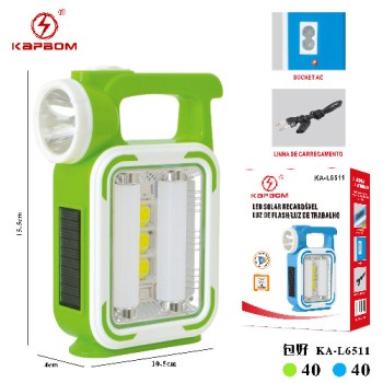 Luz Led Solar Recarregável Luz De Flash/Luz de Trabalho