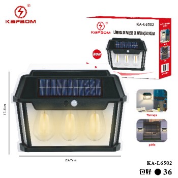 Luminaria de Parede Energia com Luz Sensor Solar 