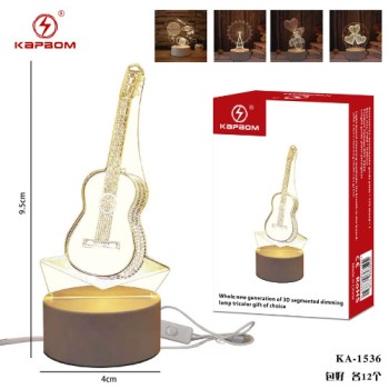 Luminária Led 3D em Design de Guitarra Musical 