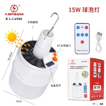 Luminária Portátil com Indução Solar e Controle 15W