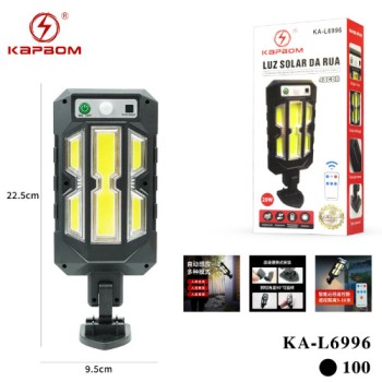 Luminária Solar Refletor Poste Led com Sensor de Presença 20W