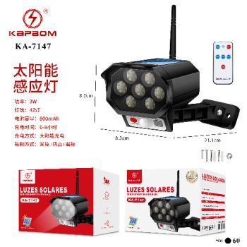 Led de Sensor de Movimento 42 Leds Carregamento Solar 3W