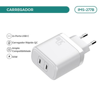 Carregador Imenso 2 Saídas Type-c  IMS-277B
