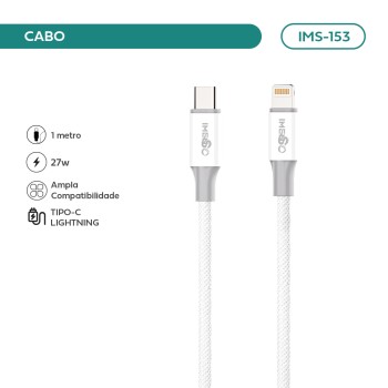 Cabo Imenso 27W 1m Type-C para Lightning IMS-153