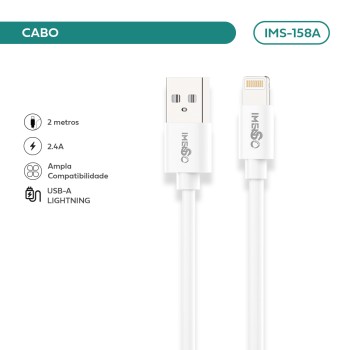 Cabo Imenso 2.4A 2m USB-A para Lightning IMS-158A