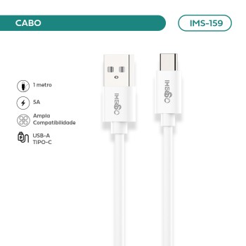 Cabo Imenso 5A 1m USB-A para Type-C IMS-159 