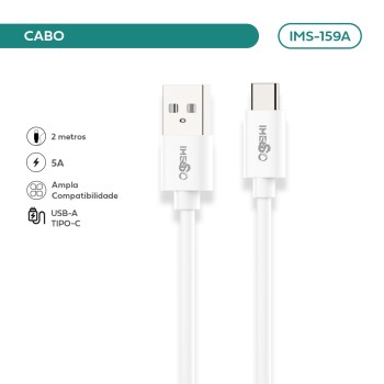 Cabo Imenso 5A 2m USB-A para Type-C IMS-159A