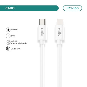 Cabo Imenso 60W 1m Type-C para Type-C IMS-160