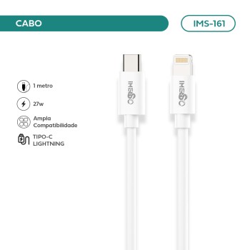 Cabo Imenso USB-C para Lightning 27W 1m Branco IMS-161