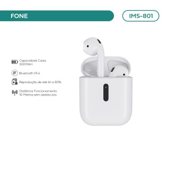 Fone De Ouvido Imenso Buds Enjoy Lite Bluetooth 5.4 Ipx4 Cor Branco IMS-801
