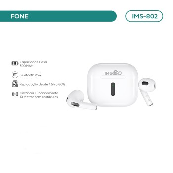 Fone De Ouvido Imenso Buds Enjoy Bluetooth 5.4 300mah Ipx4 Cor Branco IMS-802