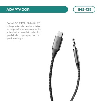 Adaptador Imenso Type-c Para P2 3,5mm IMS-128