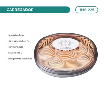 Carregador Indução Imenso IMS-225 C/ Iluminação Quick Charge 18w