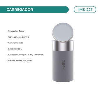Luminária C/ Carregador C/ Caixa De Som C/ Led Imenso IMS-227