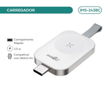 Carregador Magnético C/ encaixe Type-C IMS-243BC