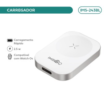 Carregador Magnético C/ porta Lightning IMS-243BL
