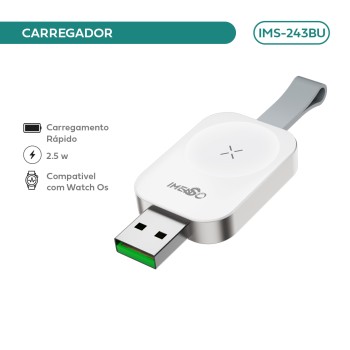 Carregador Magnético C/ porta USB-A IMS-243BU