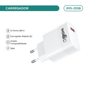 Carregador Imenso C/ 1 Saída Usb-a Bivolt IMS-255B
