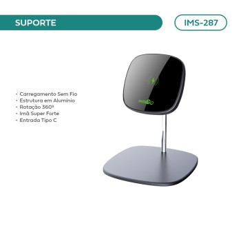 Carregador Magnético Sem Fio P/ Mesa 15w Imenso IMS-287