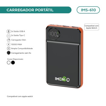 Powerbank 22.5w 10000mah Preto IMS-610