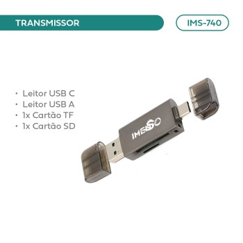 Transmissor de Cartão D 1x Cartão Sd 1x Cartão Leitura Tipo C/A Tf IMS-740
