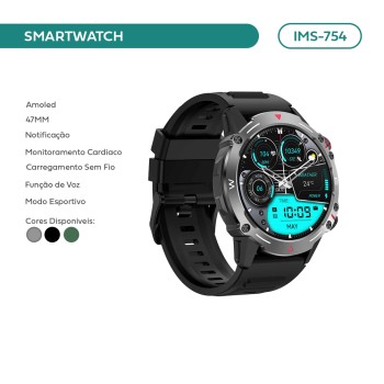 Relógio Smartwatch Imenso Amoled 47mm PRETO IMS-754