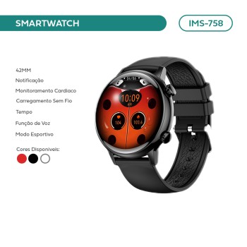 Smartwatch Relógio Imenso Amoled Bluetooth 47mm Preto IMS-758