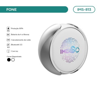 Fone De Ouvido Imenso Bluetooth 5.2 Anc 15h Ipx4 Fastcharge Branca IMS-813