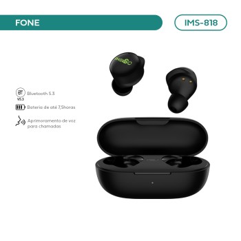 Fone De Ouvido Imenso Bluetooth 5.3 Enc 7.5h Cor Preto IMS-818