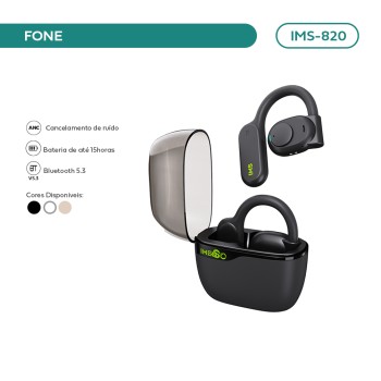 Fone De Ouvido Imenso Bluetooth 5.2 Anc 15h Cor Preta IMS-820